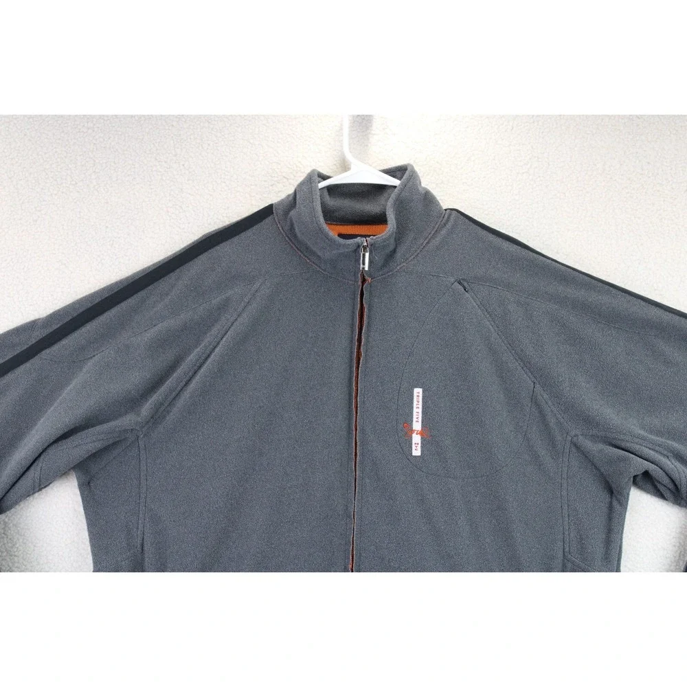 VTG Triple Five‎ Soul Mens Gray Fleece Full Zip Jacket Track Style Size XXL